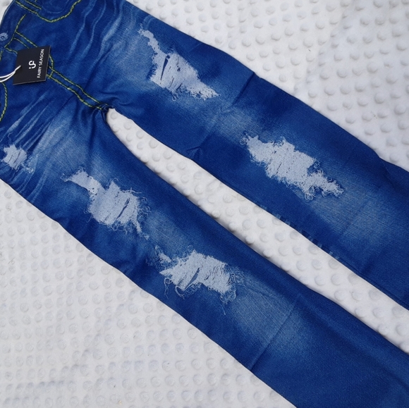 Fairy Season Legging One Size Distressed Denim NWT - Picture 5 of 12